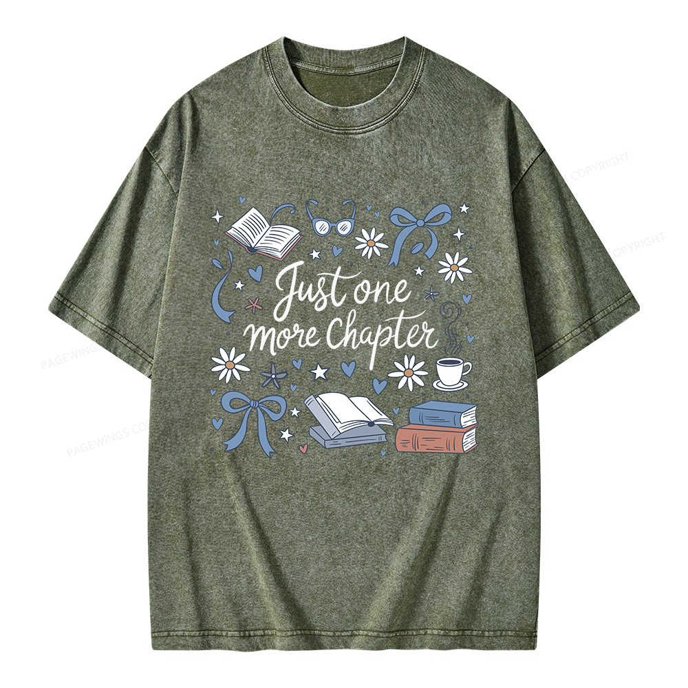 Pagewings Just One More Chapter Unisex Washed T-shirt