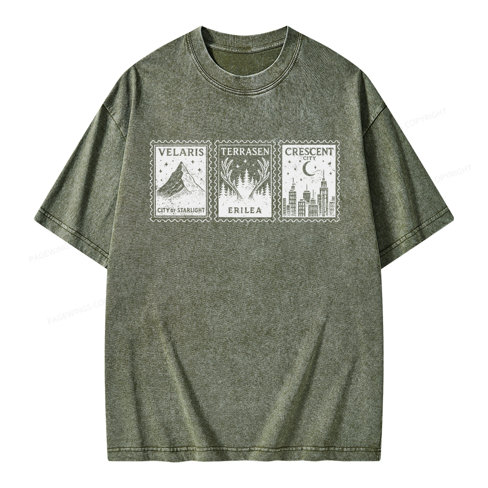 Pagewings Crescent Postcard  Unisex Washed T-shirt