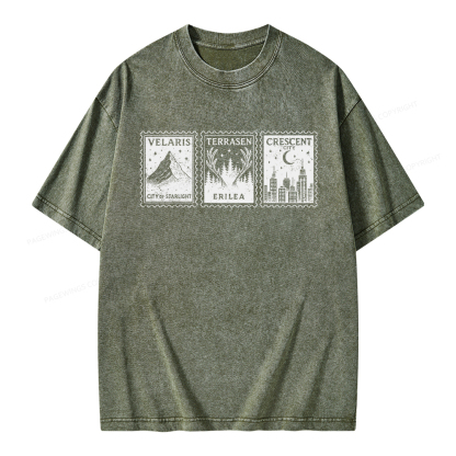 Pagewings Crescent Postcard  Unisex Washed T-shirt