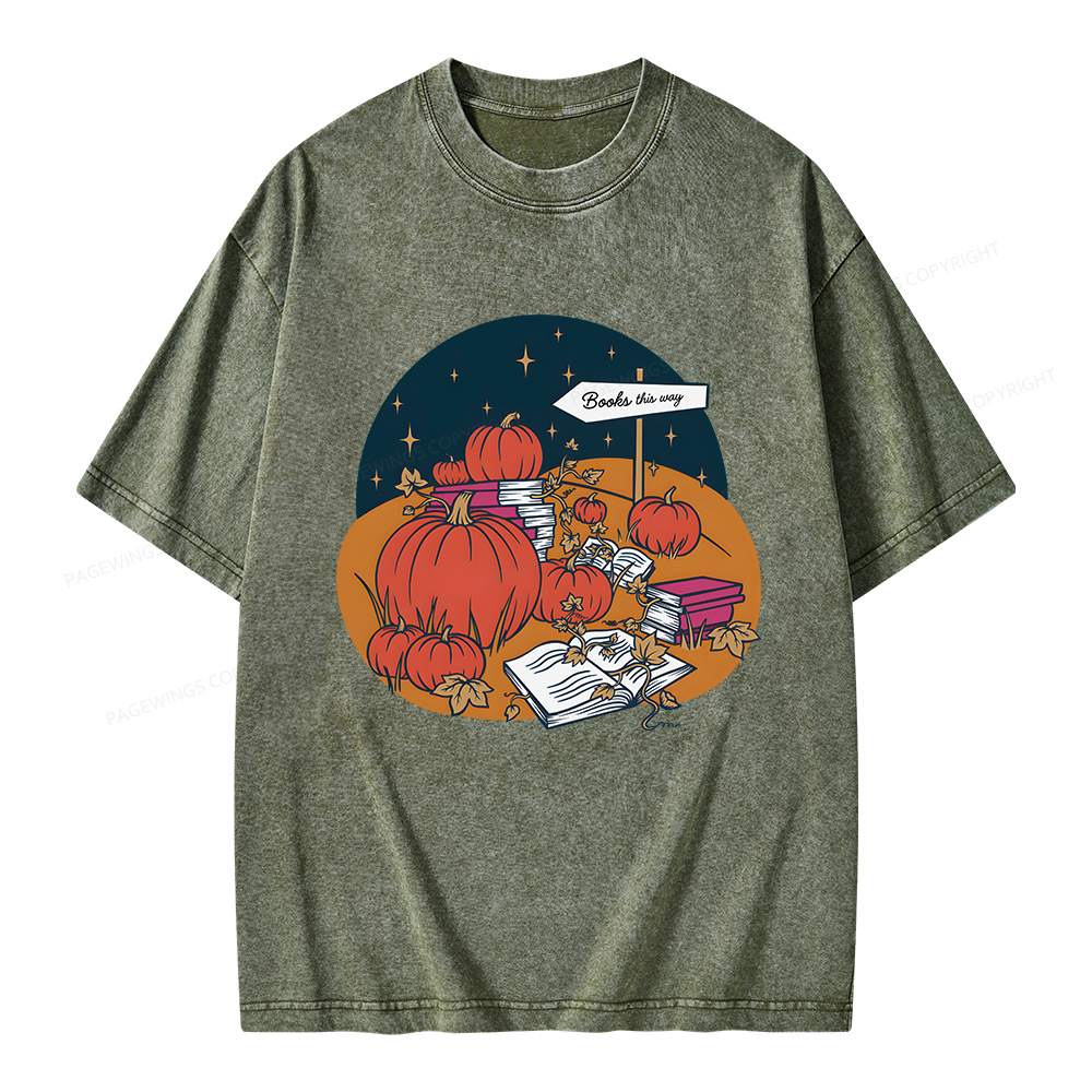 Pagewings Book Patch Unisex Washed T-shirt