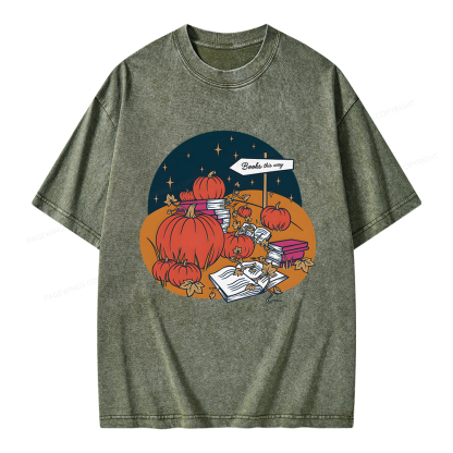 Pagewings Book Patch Unisex Washed T-shirt