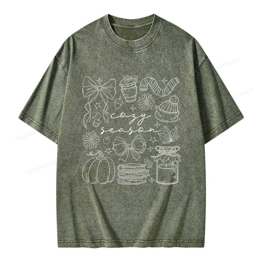 Pagewings Cozy Season Unisex Washed T-shirt