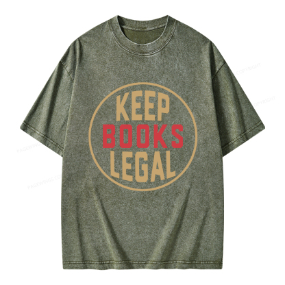 Pagewings Keep Books Legal Unisex Washed T-shirt