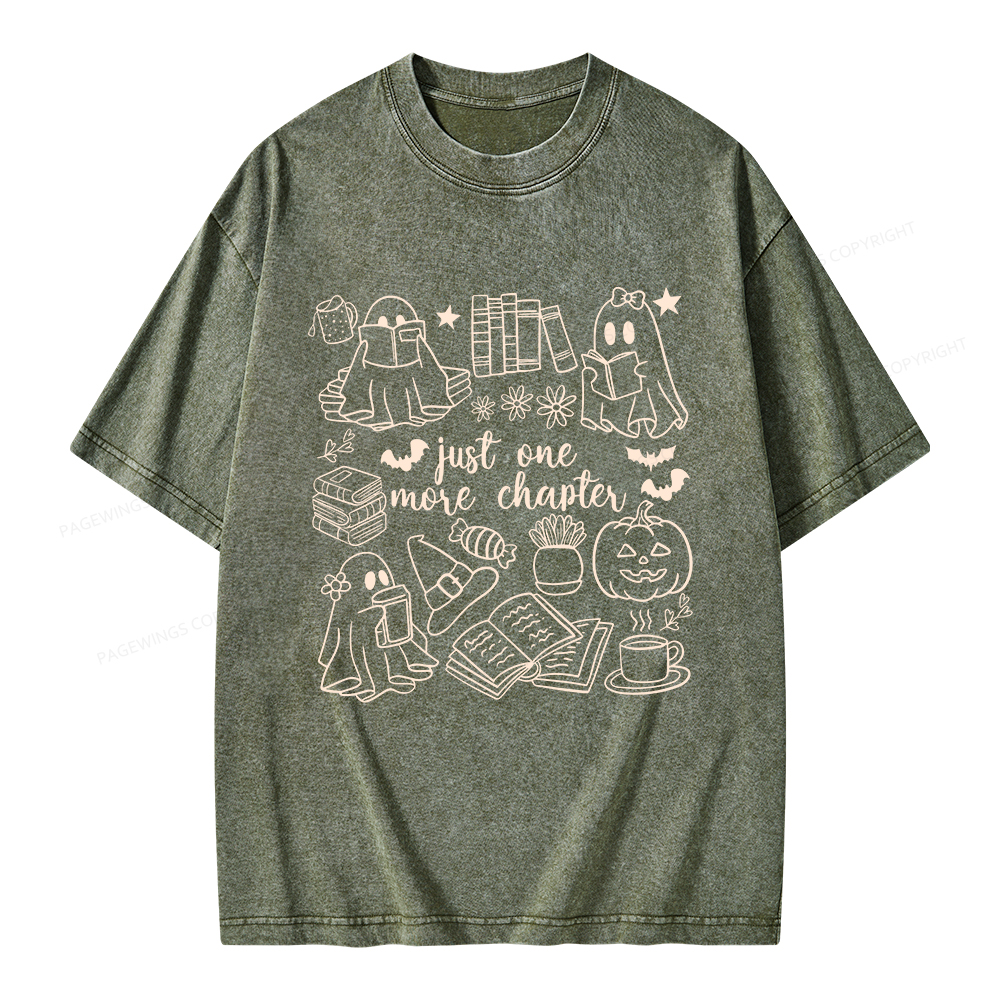 Pagewings Just One More Chapter Ghost Unisex Washed T-shirt