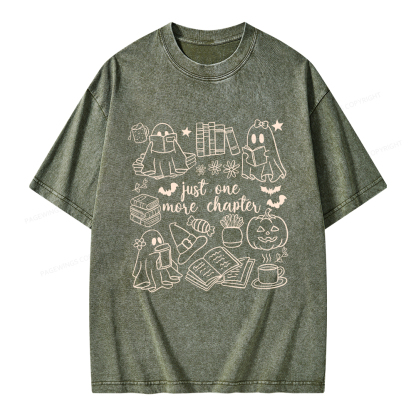 Pagewings Just One More Chapter Ghost Unisex Washed T-shirt