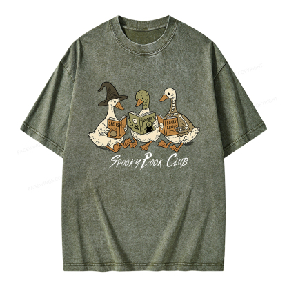 Pagewings Spooky Book Club Unisex Washed T-shirt