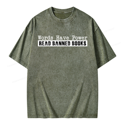 Pagewings Read Banned Books Words have Power Unisex Washed T-shirt