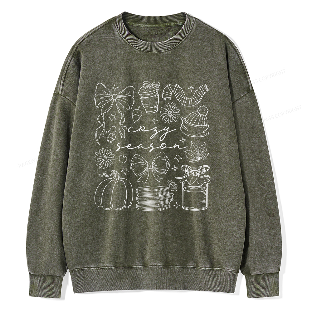 Pagewings Cozy Season Unisex Washed Sweatshirt