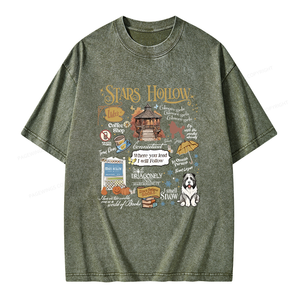 Pagewings Stars Hollow Unisex Washed T-shirt