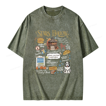 Pagewings Stars Hollow Unisex Washed T-shirt