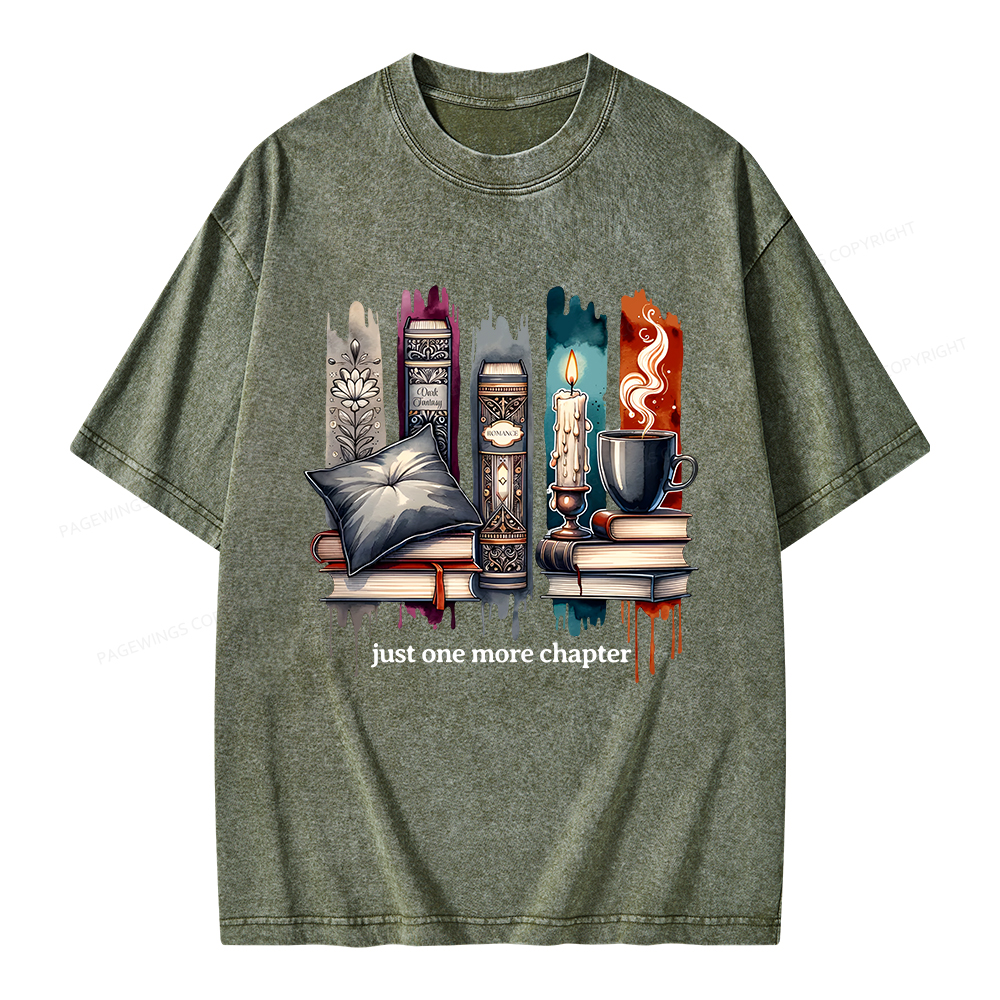 Pagewings Just One More Chapter Unisex Washed T-shirt
