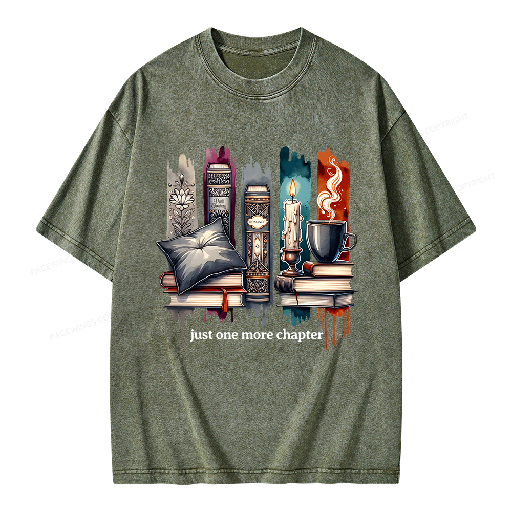 Pagewings Just One More Chapter Unisex Washed T-shirt