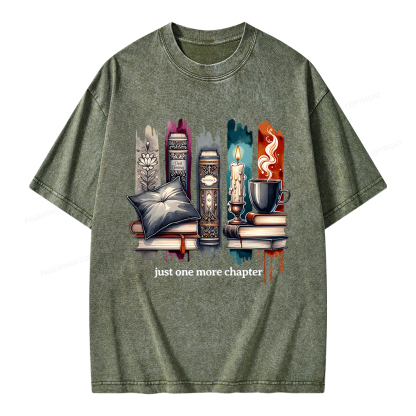 Pagewings Just One More Chapter Unisex Washed T-shirt
