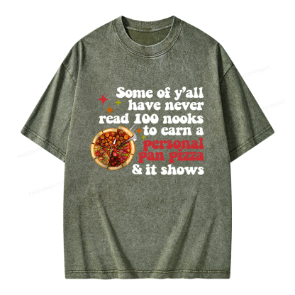 Pagewings Some of Y’all Never Read 100 Books Unisex Washed T-shirt