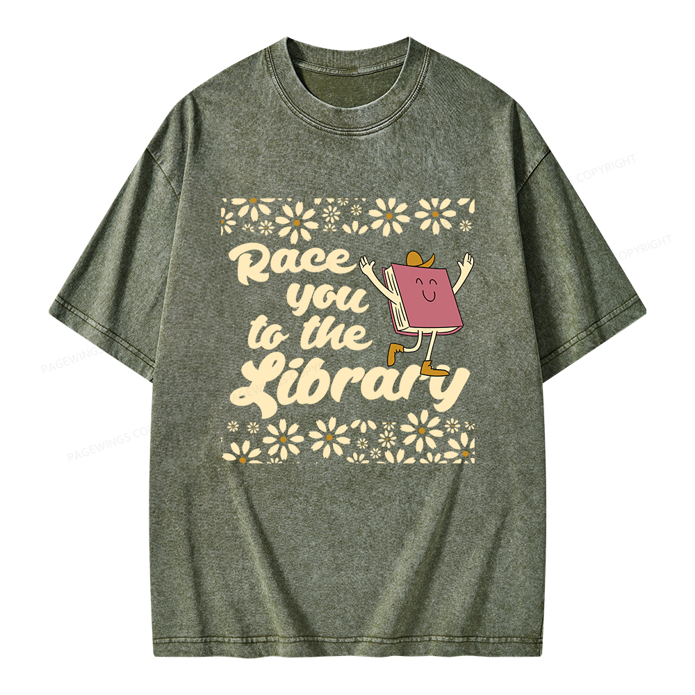 Pagewings Cute Book Lover Unisex Washed T-shirt