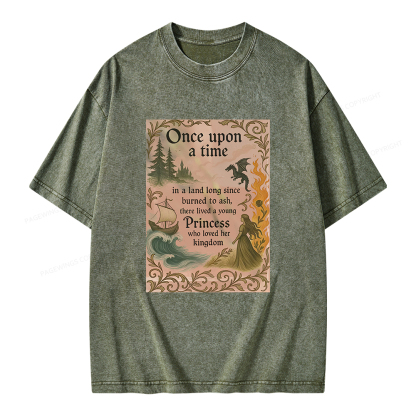 Pagewings Once Upon a Time Book Unisex Washed T-shirt