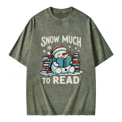 Pagewings Snow Much To Read Unisex Washed T-shirt