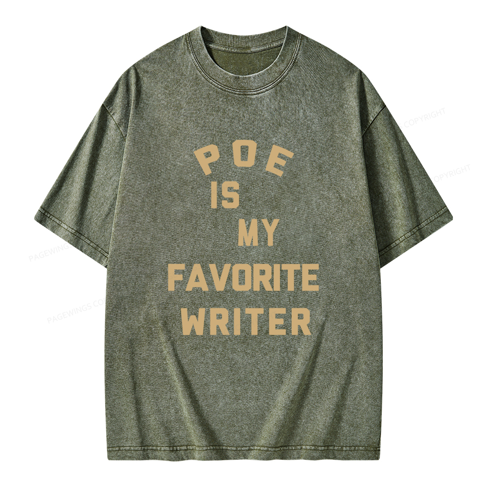 Pagewings Poe Is My Favorite Writer Unisex Washed T-shirt