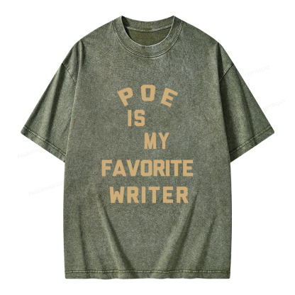 Pagewings Poe Is My Favorite Writer Unisex Washed T-shirt