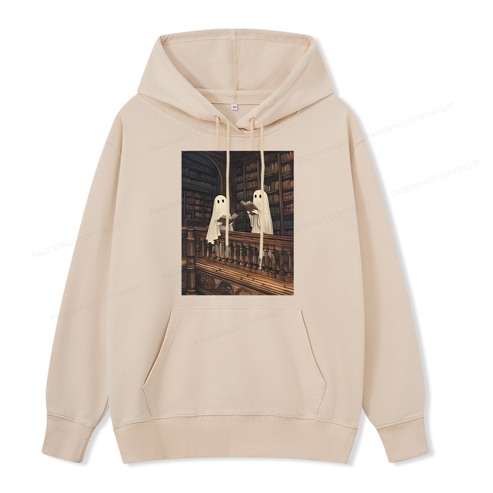 Pagewings Halloween Ghost Reading Unisex Classic Hoodie