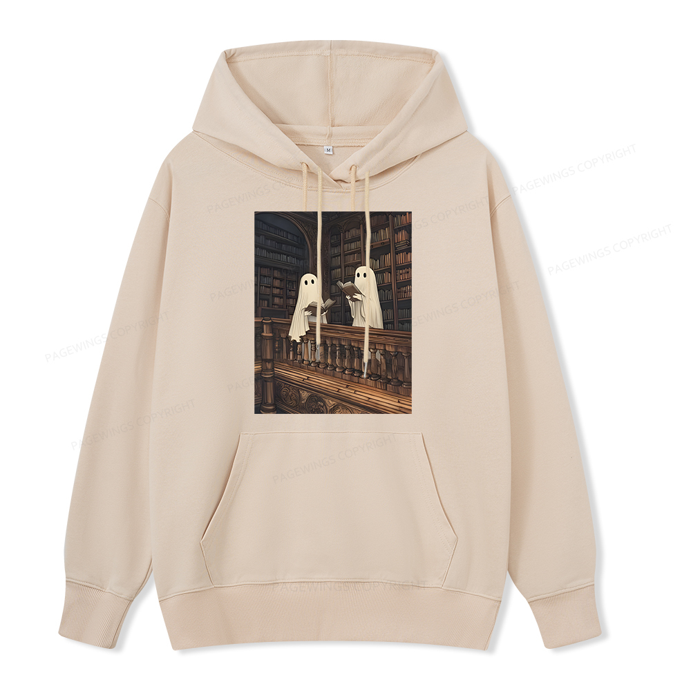 Pagewings Halloween Ghost Reading Unisex Classic Hoodie