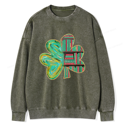 Pagewings Cloverleaf Creative Bookshelf Unisex Washed Sweatshirt