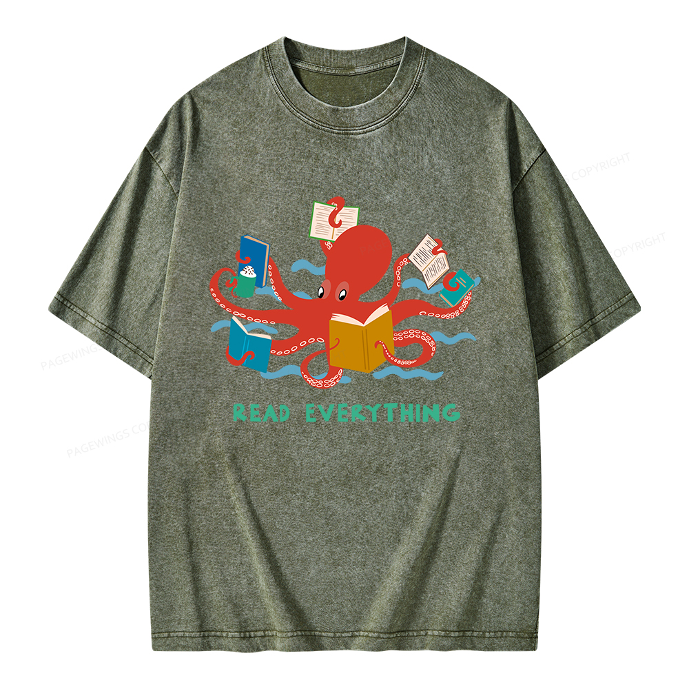 Pagewings Read Everything Unisex Washed T-shirt