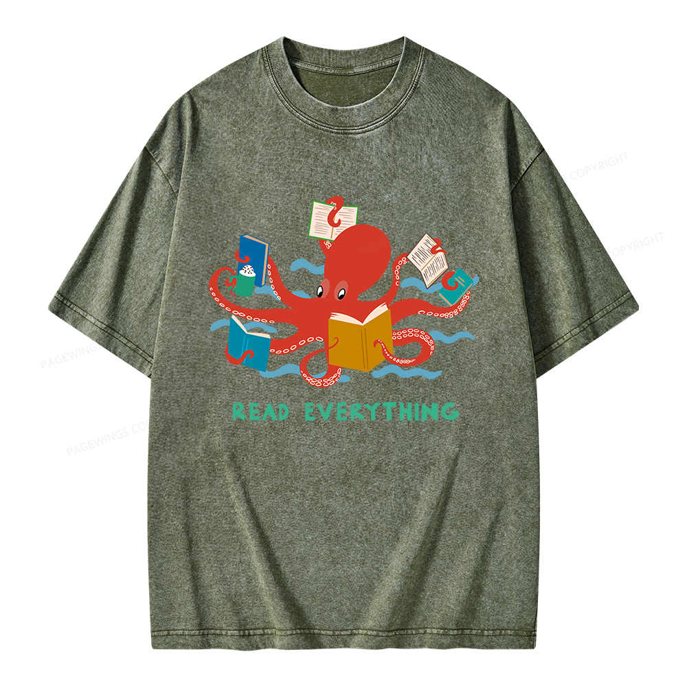 Pagewings Read Everything Unisex Washed T-shirt