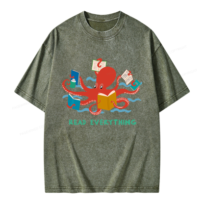 Pagewings Read Everything Unisex Washed T-shirt