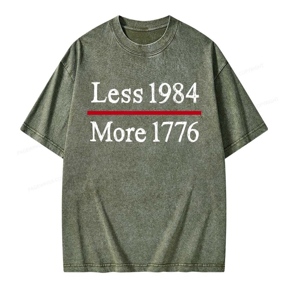 Pagewings Less 1984 More 1776 Unisex Washed T-shirt