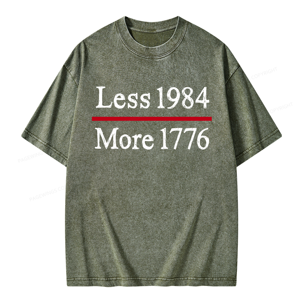 Pagewings Less 1984 More 1776 Unisex Washed T-shirt