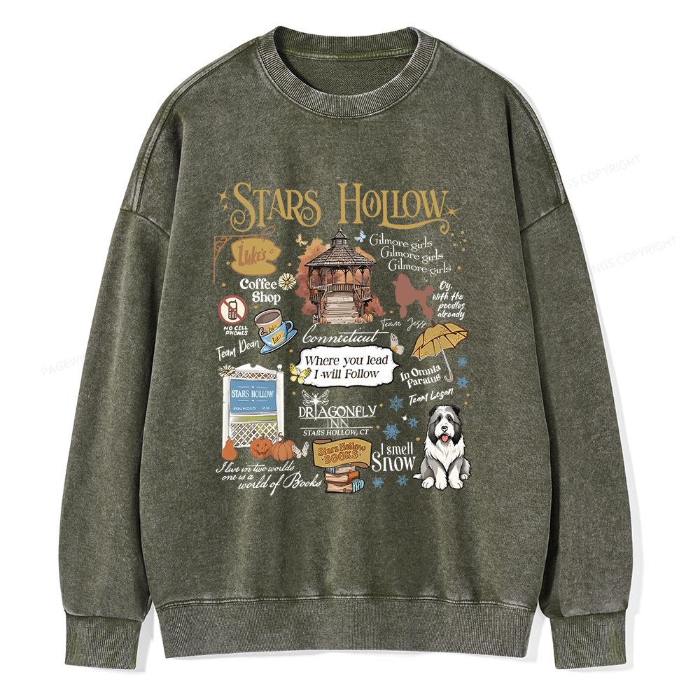 Pagewings Stars Hollow Unisex Washed Sweatshirt