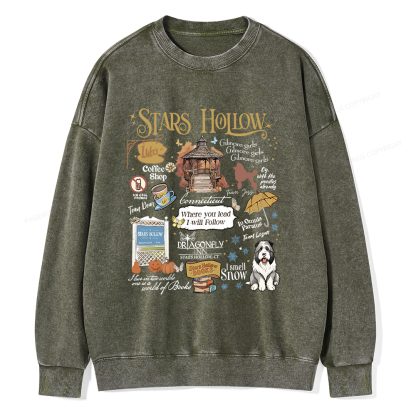 Pagewings Stars Hollow Unisex Washed Sweatshirt