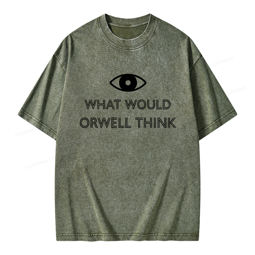 Pagewings What Would Orwell Think Unisex Washed T-shirt