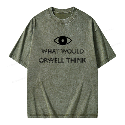 Pagewings What Would Orwell Think Unisex Washed T-shirt