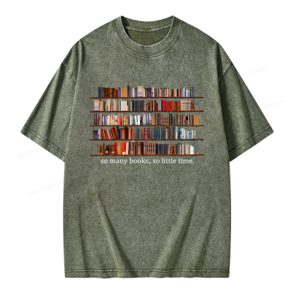 Pagewings So Many Books So Little Time Unisex Washed T-shirt