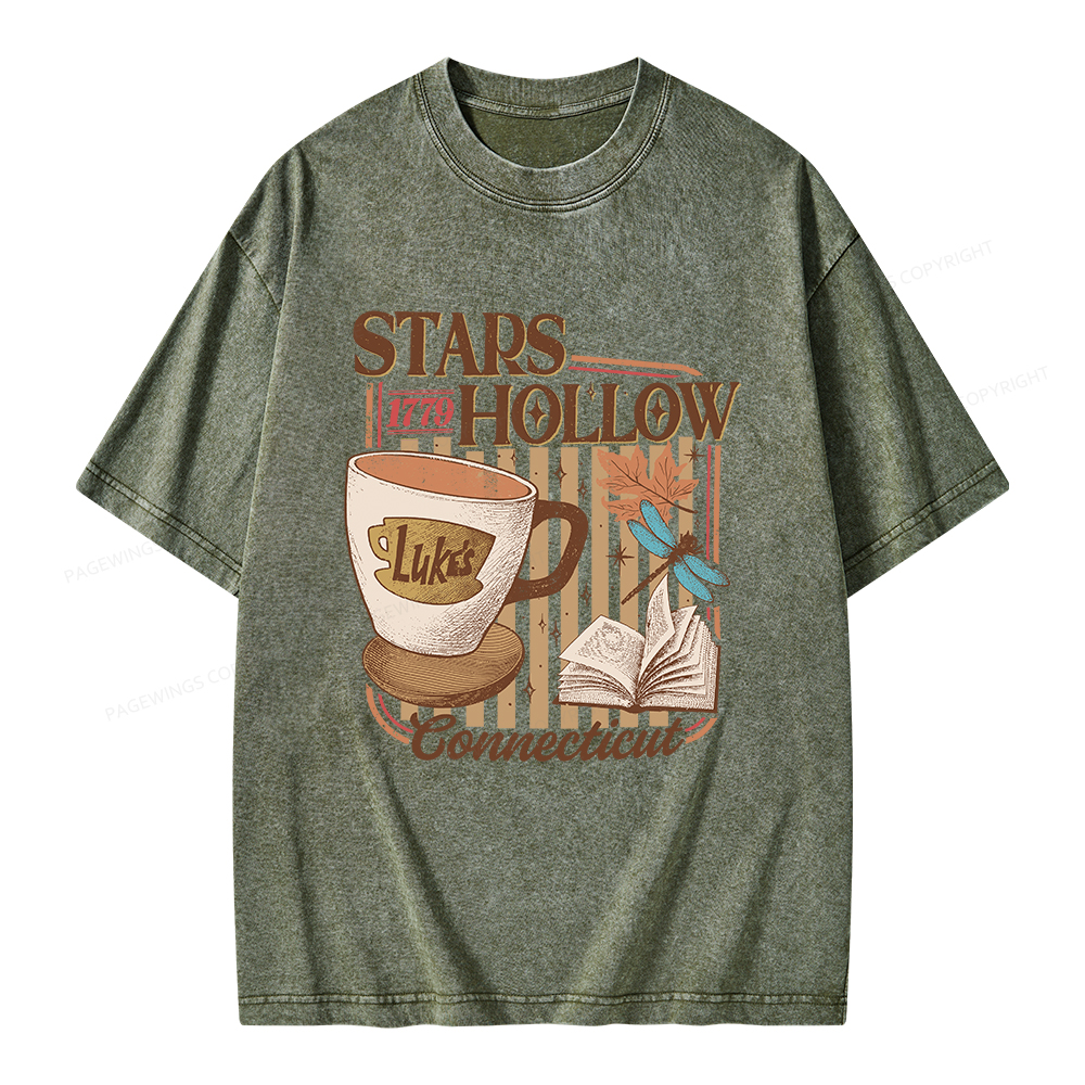 Pagewings Stars Hollow Unisex Washed T-shirt