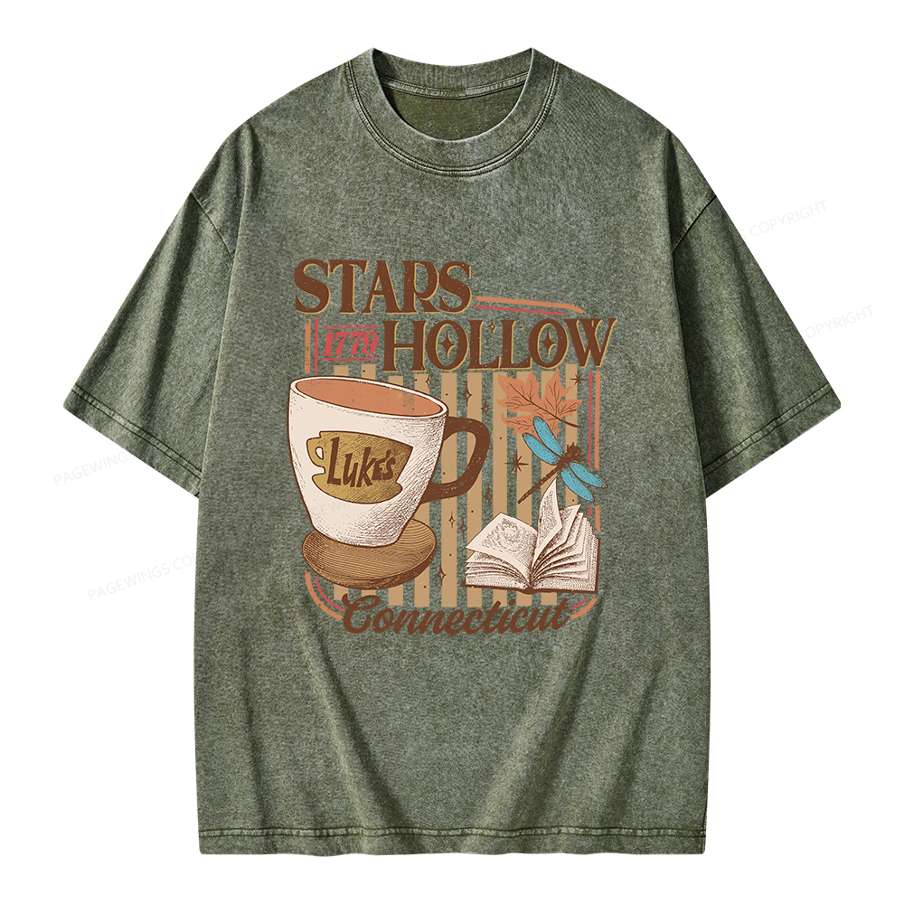 Pagewings Stars Hollow Unisex Washed T-shirt