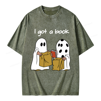 Pagewings I Got A Book Unisex Washed T-shirt