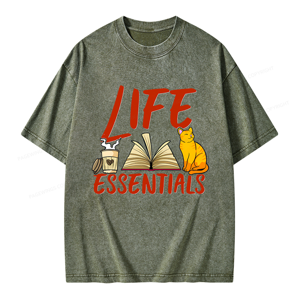 Pagewings Life Essentials Unisex Washed T-shirt