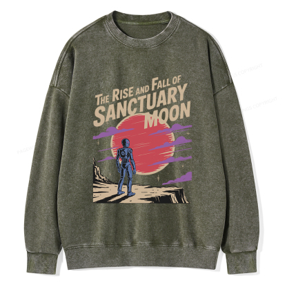 Pagewings The Rise And Fall Of Sanctuary Moon Unisex Washed Sweatshirt