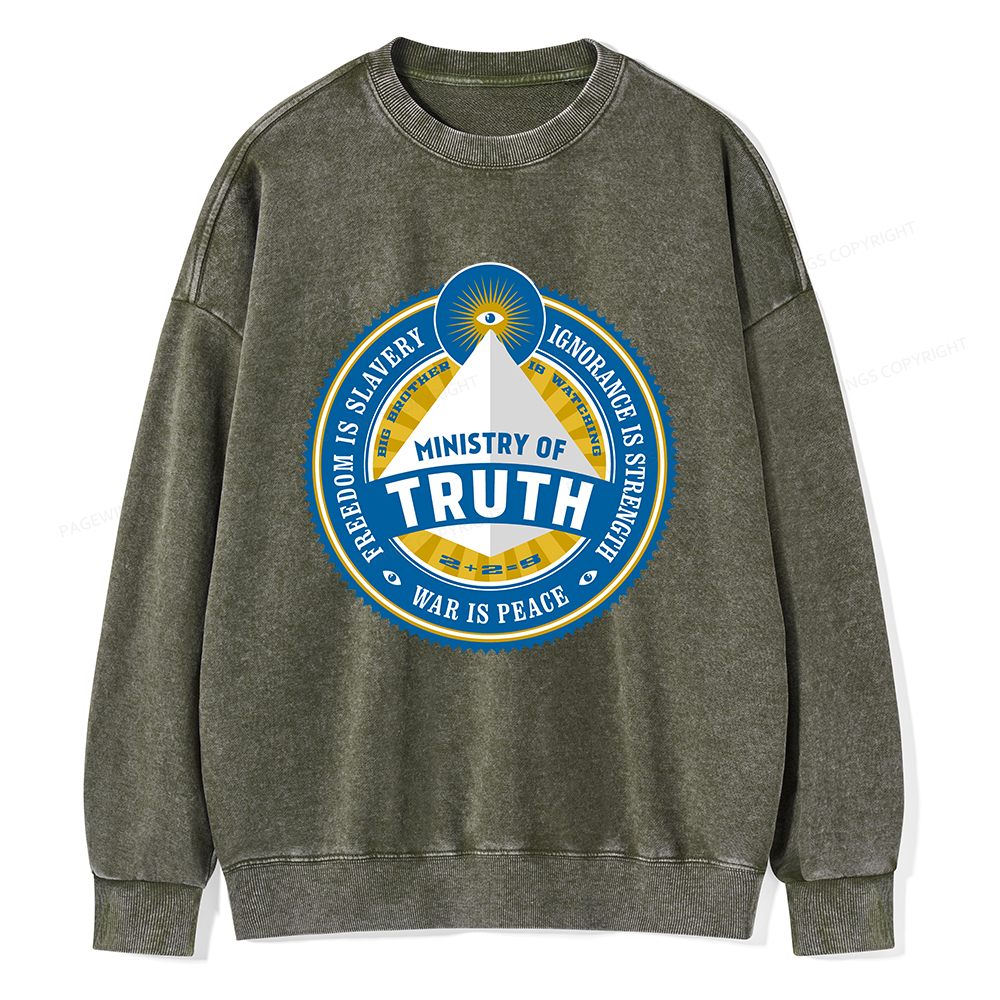 Pagewings Ministry of Truth Unisex Washed Sweatshirt