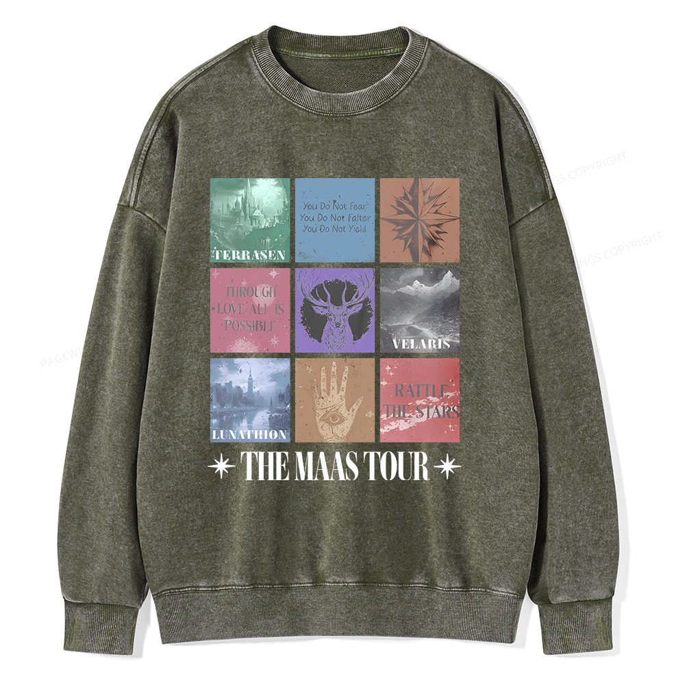 Pagewings The Maas Tour  Unisex Washed Sweatshirt