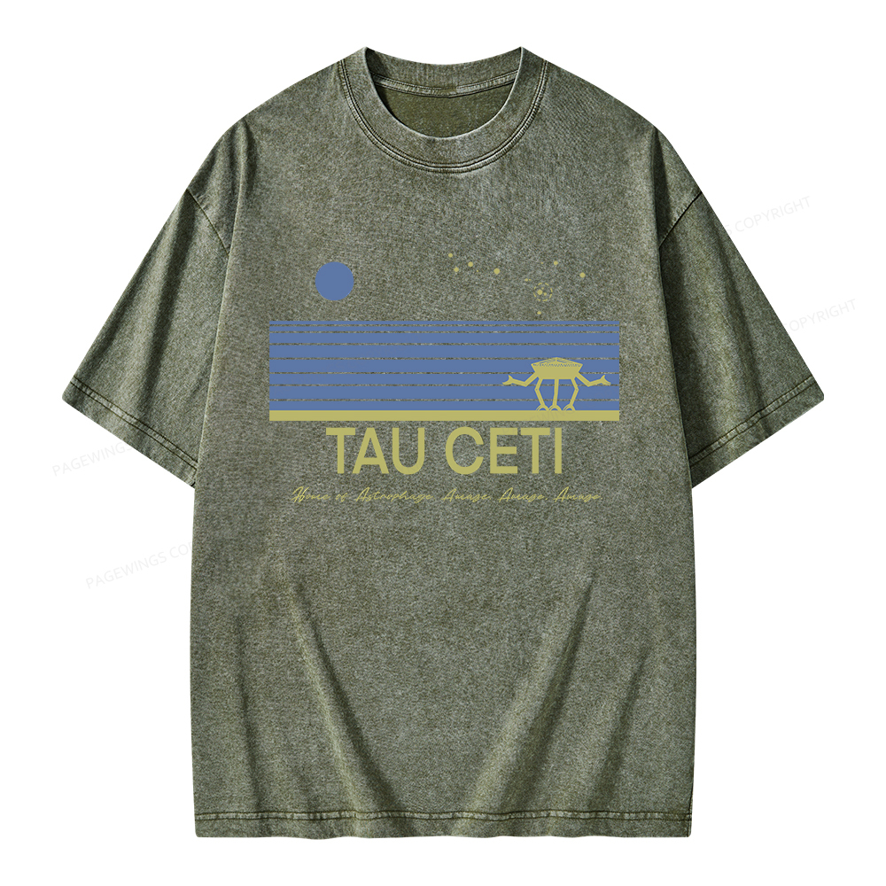 Pagewings Tau Ceti Unisex Washed T-shirt