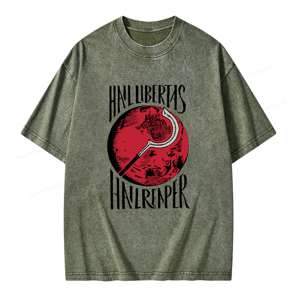 Pagewings Hail Libertas Hail Reaper Unisex Washed T-shirt