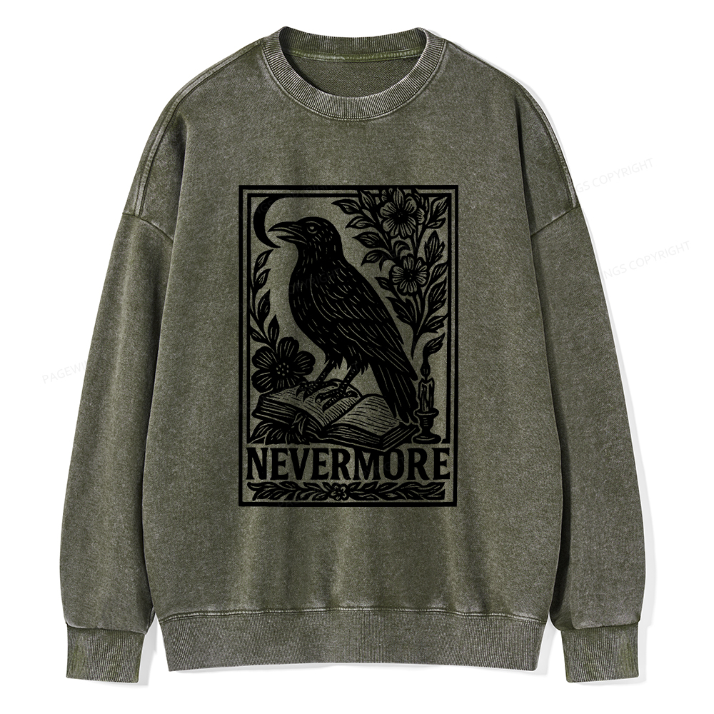 Pagewings Nevermore Unisex Washed Sweatshirt