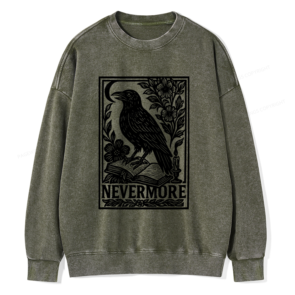 Pagewings Nevermore Unisex Washed Sweatshirt