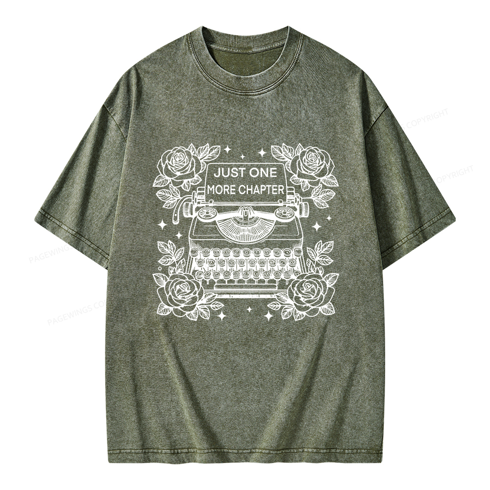 Pagewings Just One More Chapter Unisex Washed T-shirt