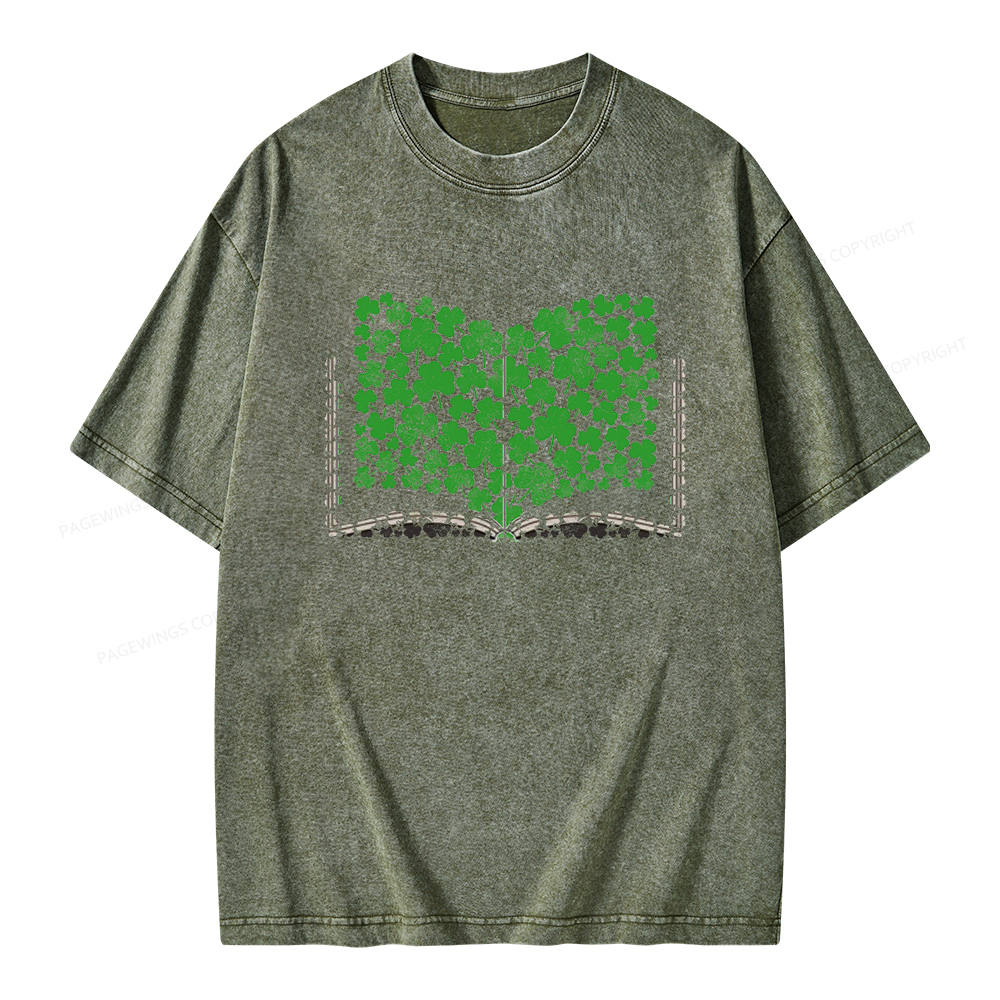 Pagewings Clover Creative Books Unisex Washed T-shirt