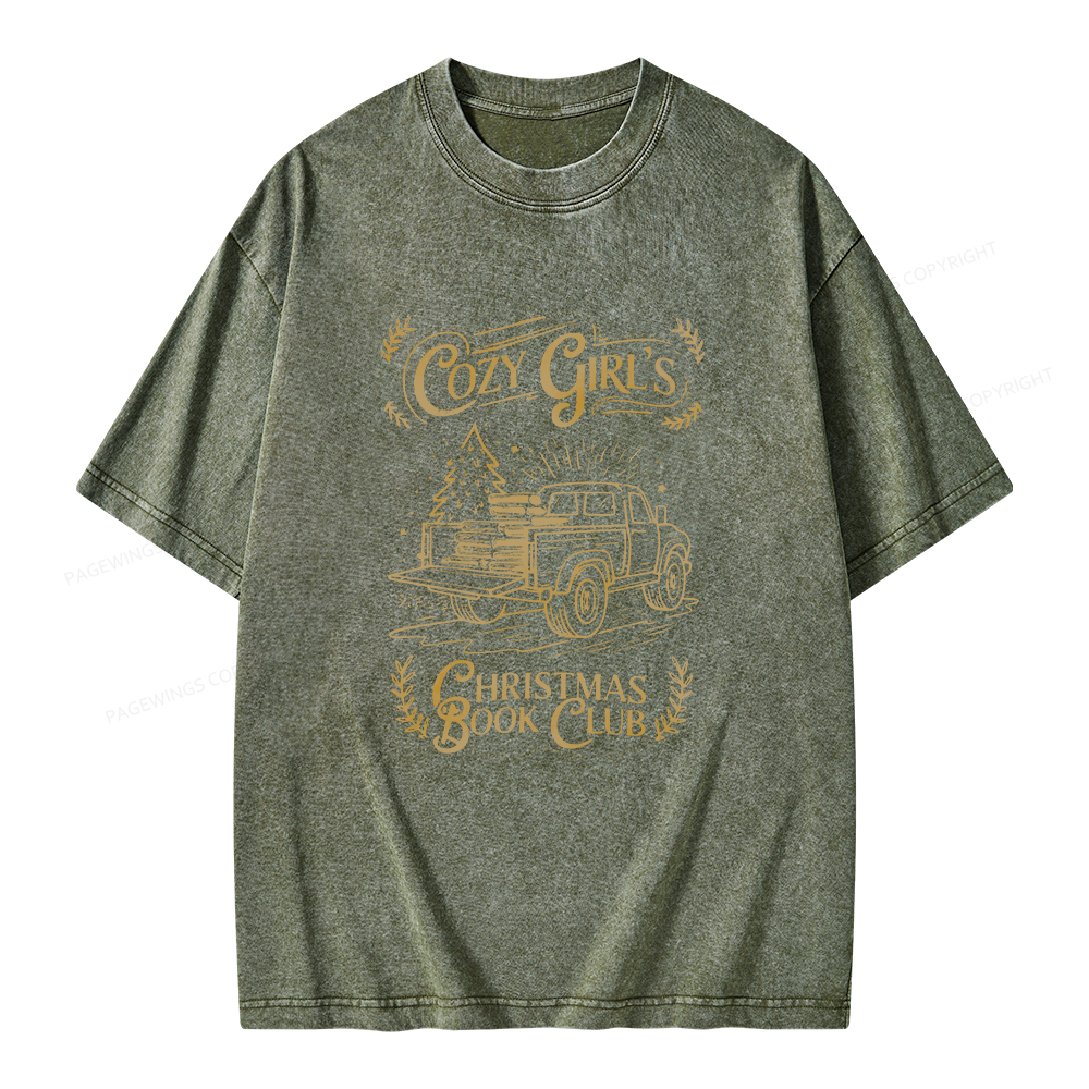 Pagewings Cozy Girls Book Club Unisex Washed T-shirt